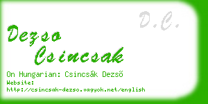 dezso csincsak business card
