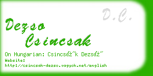 dezso csincsak business card